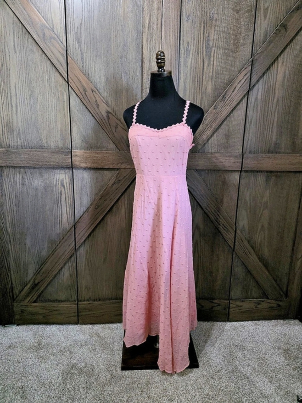 Rebecca Taylor Pink Swiss Dot Maxi Dress
